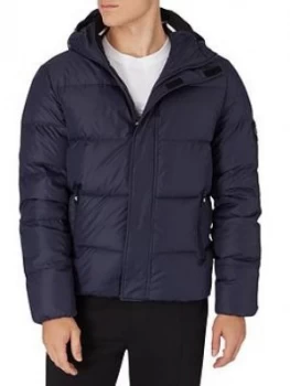 Calvin Klein Jeans Hooded Down Padded Jacket - Navy, Size XL, Men