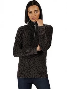 Regatta Leela Fleece Top - Leopard Print , Leopard Print, Size 8, Women