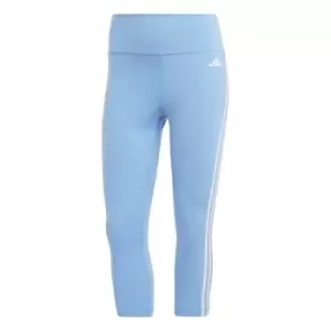 adidas Train Essentials 3-Stripes High-Waisted three quarterLeggin - Blue