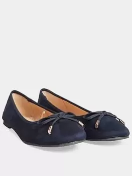 Long Tall Sally Suedette Ballerina Shoes - Navy, Size 11, Women