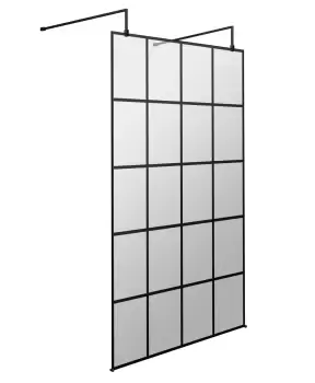 Hudson Reed 1200mm Frame Screen With Arms And Feet - Matt Black