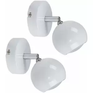 Minisun - 2 x Eyeball Ceiling/Wall Spotlights - White