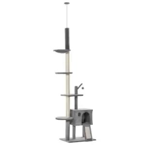 PawHut Multi-level Cat Tree Tower - Light Grey