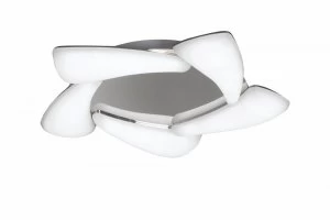 Flush Flush Ceiling 30W LED 3000K, 2700lm, Polished Chrome, Frosted Acrylic