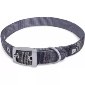 Grey Tweed Dog Collar Small