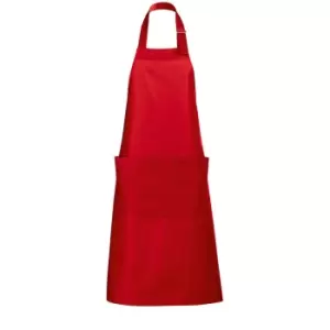 SOLS Unisex Gala Long Bib Apron / Barwear (ONE) (Red)