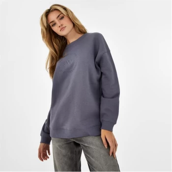 Jack Wills Circle Embroidered Longline Sweatshirt - Blue