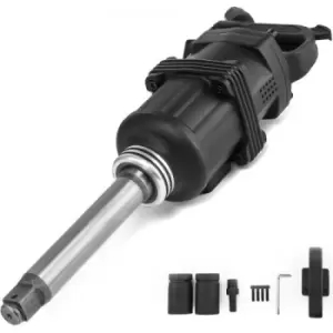 VEVOR 2800N.m 1" Air Pneumatic Impact Wrench Gun Long Shank Commercial Truck w /2 Sockets, Long Nose Twin Hammer 2070 Ft.lbs