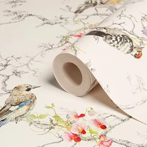 Holden Decor Statement Ornithology Multicolour Birds Metallic effect Smooth Wallpaper