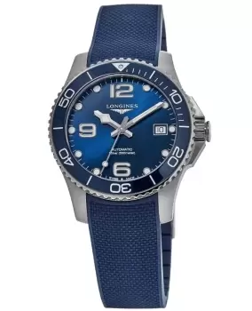 Longines HydroConquest Automatic Blue Dial Rubber Strap Mens Watch L3.780.4.96.9 L3.780.4.96.9