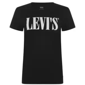 Levis Serif Logo T Shirt - Black