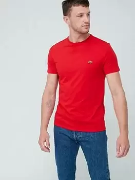 Lacoste Mens Crew Neck Pima Cotton Jersey T-Shirt Size 9 - 4XL Red