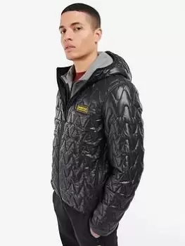 Barbour International Wave Hooded Quilted Jacket, Black Size XL Men