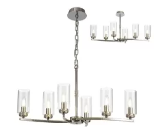 Ceiling Pendant, Semi Ceiling, 6 x E14, Polished Nickel