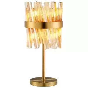 Luminosa Kalih 6 Light G9, Table Lamp, Brass, Amber