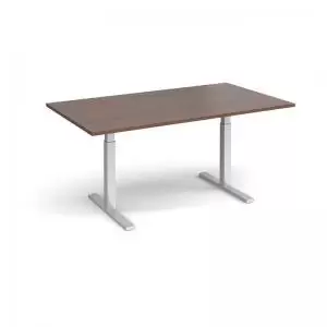 Elev8 Touch boardroom table 1800mm x 1000mm - silver frame and walnut