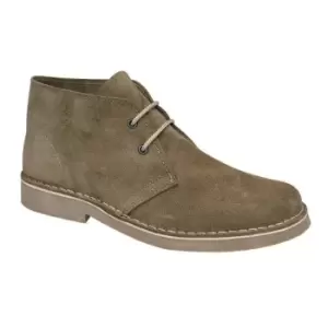 Roamers Mens Real Suede Round Toe Unlined Desert Boots (10 UK) (Khaki)