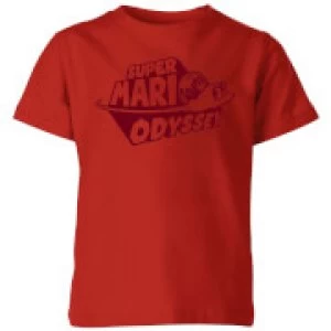 Nintendo Super Mario Odyssey Logo Kid's T-Shirt - Red - 11-12 Years