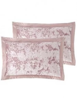 Catherine Lansfield Crushed Velvet Pillowsham Pair - Pink