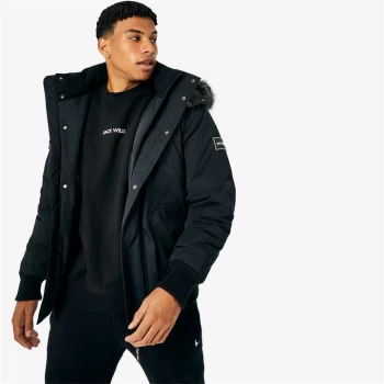 Jack Wills Eco Short Parka Jacket - Black