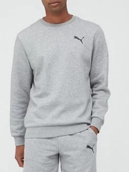 Puma Essential Logo Crew Sweatshirt - Grey Size M Men