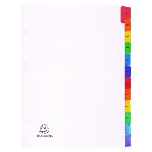 Exacompta Guildhall Mylar Index Coloured Tabs 12-Part January-December