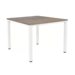 Tc Fraction Infinity 120 x 120 Meeting Table - Grey Oak with White Legs