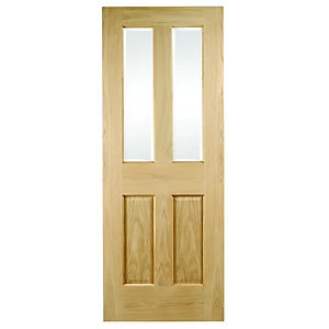 Wickes Cobham Glazed Oak Veneer 4 Panel Internal Door - 1981 x 762mm