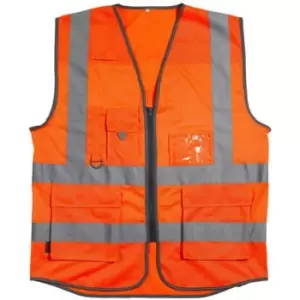 Warrior Unisex Adult Executive Mesh Hi-Vis Vest (4XL) (Fluorescent Orange) - Fluorescent Orange