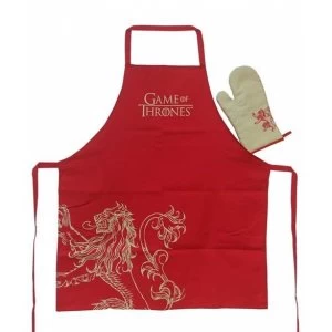 Game Of Thrones Apron and Oven Mitt Set Lannister