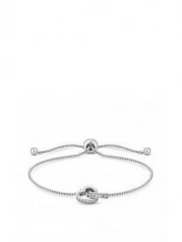 Jon Richard Silver Plated Interlink Heart Toggle Bracelet