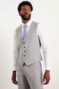 Mens Tailored Fit Light Grey Essential Waistcoat