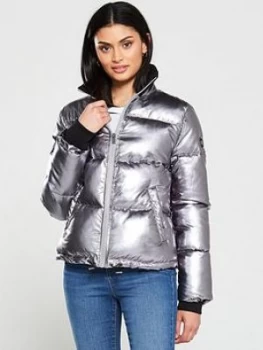 UGG Izzie Padded Coat - Silver Metallic, Silver Metallic Size M Women