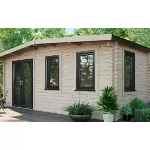 Power Sheds 8 x 18ft Left Hand Door Apex Chalet Log Cabin