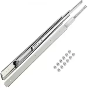 VEVOR Drawer Slides, 1 Pair 48" Soft Close Drawer Slides, Ball Bearing Side Mount Drawer Hardware Slides, 500 LBS Load Capacity 3-Section Full Extensi