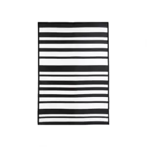 Stripe Waterproof Rug Black 120x170cm