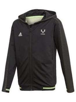 Boys, adidas Messi Full Zip Hoody, Black, Size 15-16 Years