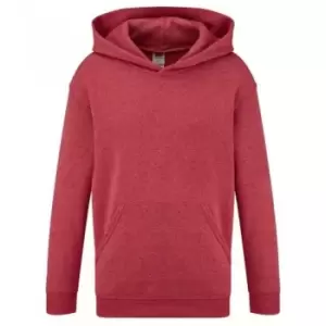 Fruit of the Loom Childrens/Kids Classic Hooded Sweatshirt (12-13 Years) (Heather Red)