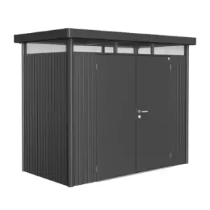 8' x 4' Biohort HighLine H1 Dark Grey Metal Double Door Shed (2.52m x 1.32m)