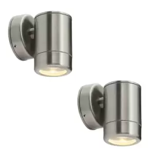 2 PACK Outdoor IP65 Wall Downlight - Dimmable 7W LED GU10 - Stainless Steel