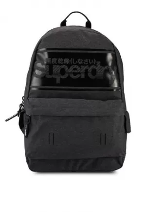 Superdry Stripe Logo Montana Backpack - Black, Charcoal, Men