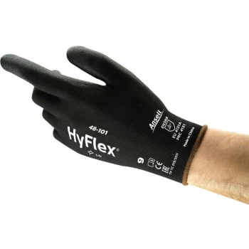 48-101 Sensilite Palm-side Coated Black Gloves - Size 11 - Ansell