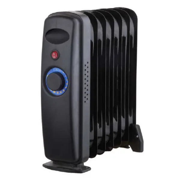 1Kw (1,000w) 9 Fin Black Oil Filled Radiator / Heater with Adjustable Thermostat