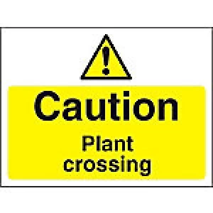 Warning Sign Plant Crossing Fluted Board 45 x 60 cm