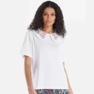 Barbour Willowherb Floral-Embroidered Cotton Top - UK 8