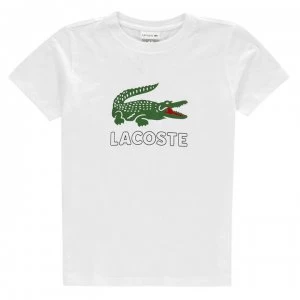 Lacoste Junior Boys Sport Logo T Shirt - Blanc