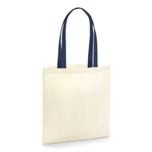 Westford Mill EarthAware Contrast Handle Organic Bag For Life (One Size) (Natural/French Navy)