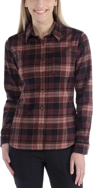 Carhartt Hamilton Ladies Flannel Shirt, black-red, Size S for Women