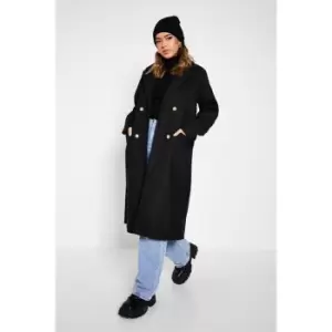 I Saw It First Brushed Wool Effect Formal Coat - Black