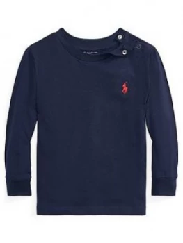 Ralph Lauren Baby Boys Classic Long Sleeve T-Shirt - Navy, Size 9 Months